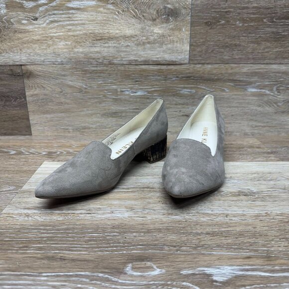Anne Klein Kalonie Tan Textile Pointed Toe Low Heel Slip On Shoe Women's Size 7 - Picture 1 of 7